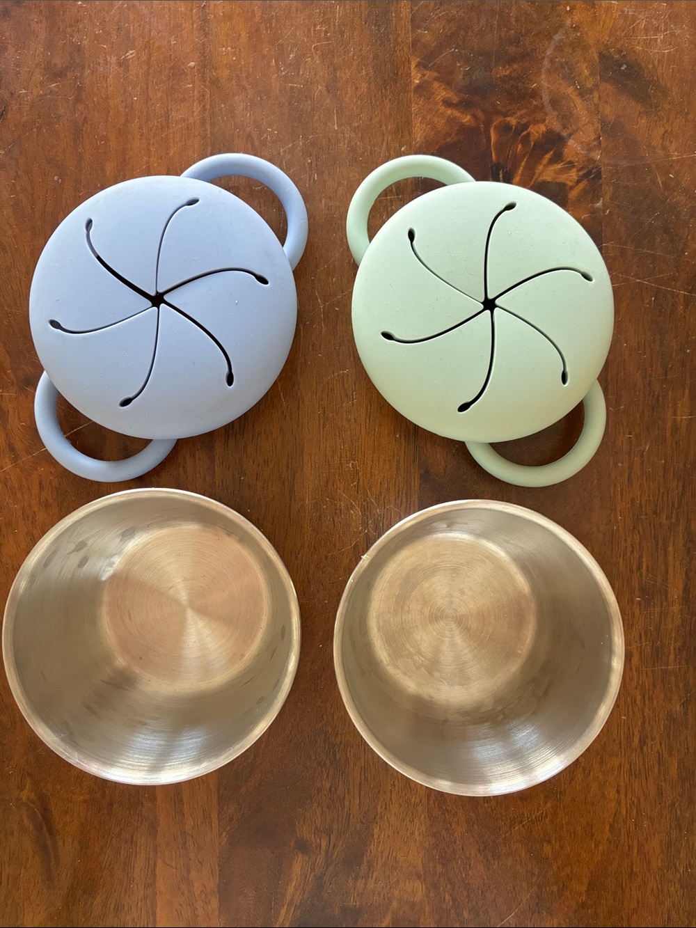 Elk and Friends Stainless Steel Snack Cups Silicone Spill Proof Bundle Set